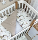 Set lenjerie de schimb pentru patut bebe 3 piese Mix iepurasi bej (3)